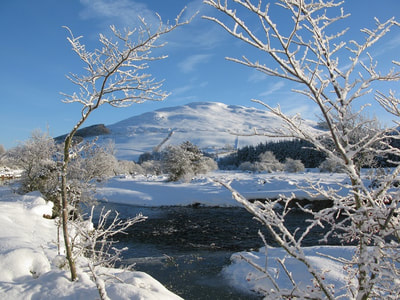 Bowmont Water in winter.